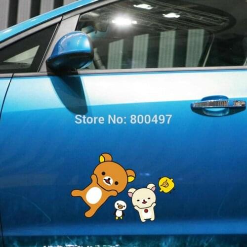 10 x Newest Design Cartoon Lovely Bear Rilakkuma Car Stickers for Tesla Toyota VW Toyota Chevrolet Honda Audi Fiat Hyundai Lada