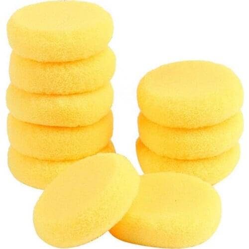 10pcs Round Synthetic Artist Paint Sponge Craft Sponges for Painting Pottery Watercolor Art Sponges Yellow 2.75inch