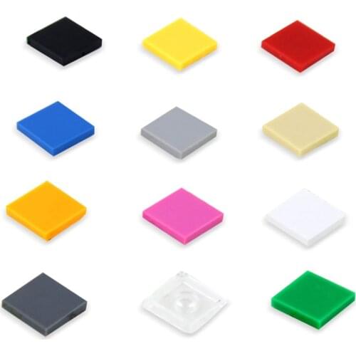 100Pcs Flat Tile 2x2 DIY Enlighten MOC Plastic Building Block Bricks Toys For Kids Compatible Legoed Technic Assembles Particles