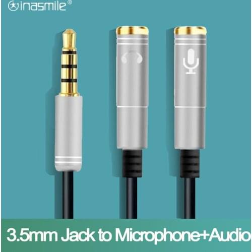 3.5mm Jack Splitter Adapter Aux Cable for phone Computer Laptop Mic Y Mobile Audio Splitter Headphone Mic Aux Extension Cables