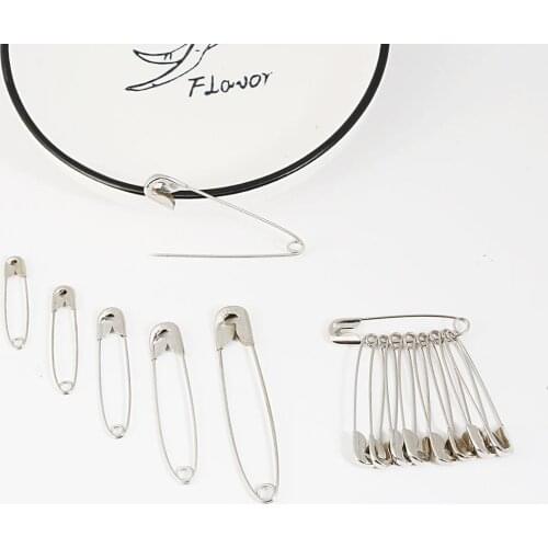 50pcs Gold Silver Safety Pins DIY Sewing Tools Accessory Iron Needles Large Safety Pin 27-55mm Small Brooch Apparel Accessories