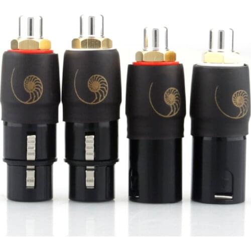 3 Pin Rhodium Plating XLR Male Female To RCA Plug Gold Plated Conversion Connector Interface