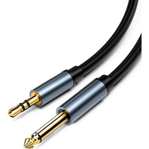 3.5mm Jack Audio Cable To 6.5mm Jack Male Mono Gold Plated For Instrument Guitar Mixer Amplifier Bass 1m 2m 3m 5m
