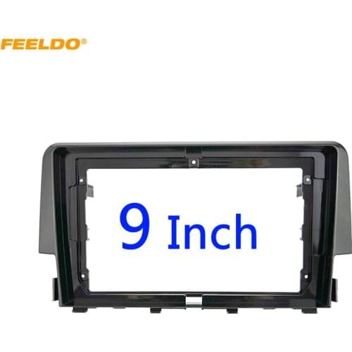 FEELDO Car Audio Stereo 9" Big Screen 2DIN Fascia Frame Adapter For Honda Civic CD/DVD Player Dash Fitting Panel Frame Kit