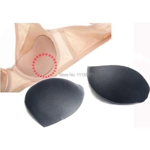 Wholesale 50pairs Black Sewing In Bra Cups Soft Thin Foam Bra Pads For Bikini Pads Insert Clothing Bra Accessorries WB64