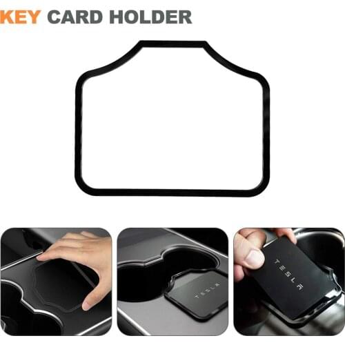 Center Console Key Card Holder Key Sensing Area Behind The Cup Holder Car Interior Accessories For Tesla Model 3