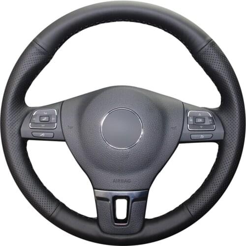 Hand-stitched PU Artificial Leather Steering Wheel Cover for Volkswagen VW Gol Tiguan Passat B7 Passat CC Touran Jetta MK6