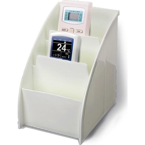 Stationery Phone Organizer Cosmetics Desktop Storage Case TV Remote Control Box 3 Grid Home Office Plastic Stand Holder