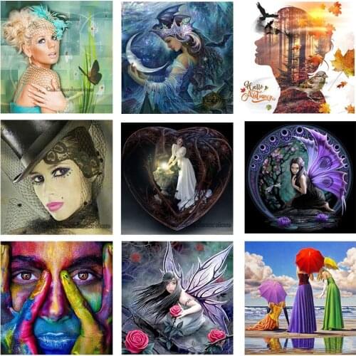 Girls Scenery room decor 5D diy Needlework embroidery pattern resin mosaic diy diamond painting 3d cross stitch kits RA2596