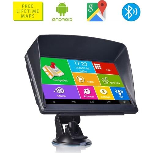 7" Inch Android 16GB RAM512MB Car GPS Navigation Sat Na AV-IN Bluetooth WIFI FM Transmitter Free maps+Sunshade