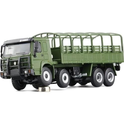 Howo 8x8 Military Truck 1/64 Scale Metal Die-cast Troop Carrier Eight-wheel Balance Shaft Car Alloy Simulation Model Toys Gifts