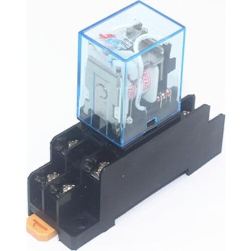 MY2P HH52P MY2NJ Relay Coil General DPDT Micro Mini Electromagnetic Relay Switch with Socket Base LED AC 110V 220V DC 12V 24V