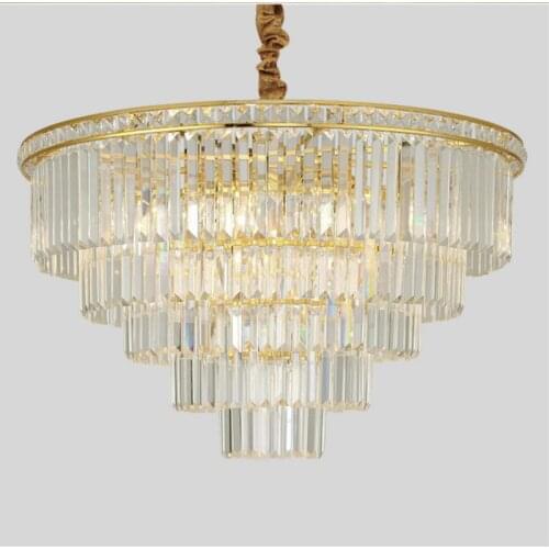 Hotel pendant Crystal Chandelier light fixtures for Living Room Foyer Gold round hanging chandelier Lighting E14 hall led lustre