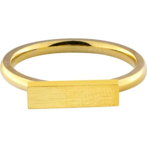 Minimalism Gold Color Long Bar Finger Rings Women Men Alyans Geometric Jewelry Stainless Steel Simple Square Party Rings