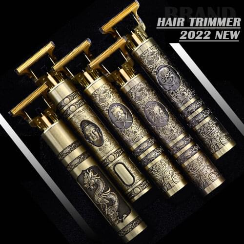 Men Cordless Hair Clipper Barber Professional Buddha Dragon Electric Hair Cutting Machine Beard Shaving Hair Trimmer Styling Kit