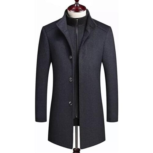Mens Wool Winter Coats Jackets 2020 Fashion High-end Leisur Long sections Coat Wool Winter Vest liner Coats Men Plus Size 4XL