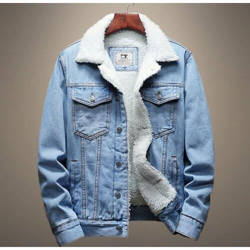 Men Winter Jean Jackets Thick Warm Coats New Mens Outerwear Jacket Casual Lapel Denim Jacket Male Oversize 6XL Mens Clothing