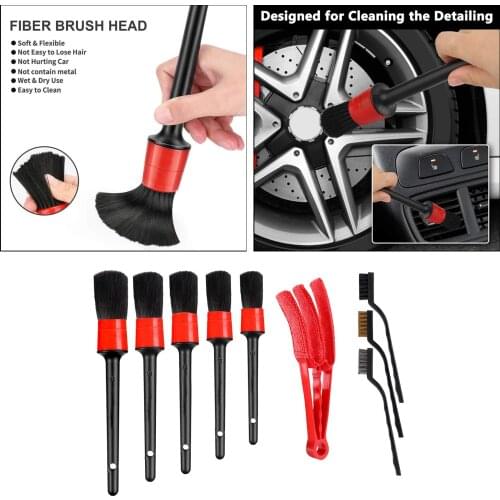 Car Detailing Brush Kit Auto Interior for Wheel Clean Brush Set Car Care