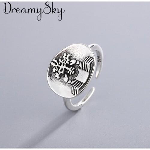Charming Open Round Ring for Women Vintage Boho Party Rings Gothic Punk Jewelry Gifts for Girls 2021