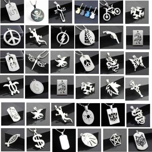 Wholesale 100 pieces Mixed Lots Stainless Steel Pendants Tags mixed designs