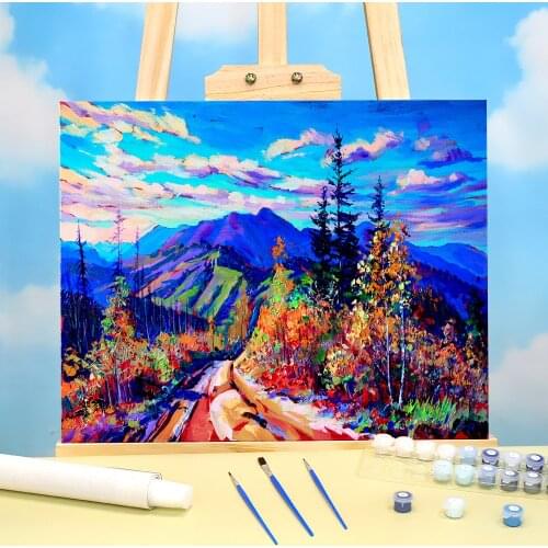 Landscape Autumn Day Coloring By Numbers Painting Set Oil Paints 50*70 Boards By Numbers Home Decoration Adults Drawing