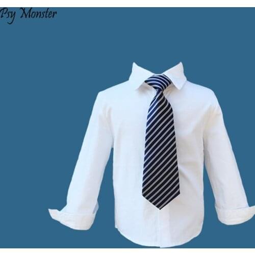 Boys Dress Performance Shirt Childrens Long-sleeved Performance Shirt England Black And White Large Childrens Clothing Lining