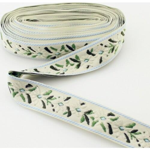 Width 2.5cm 5yards/Piece Flower National Style Ribbon For Clothing Accessories Lace Fabric For DIY Materials Braid Webbing Tape