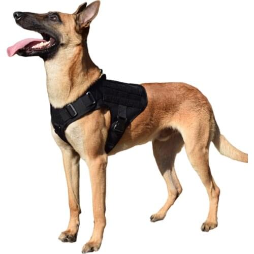 Lightweighting Tactical Dog Harness with Handle,Working Dog Molle Vest,No-Pull Front Leash Clip, Loop Panel for Dog ID Patch