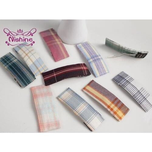 Vintage Colorful Plaids Women BB Clips Fashion Bangs Hairpin DIY Handmade Girls Headwear Clothing Accessories Lady Birthday Gift