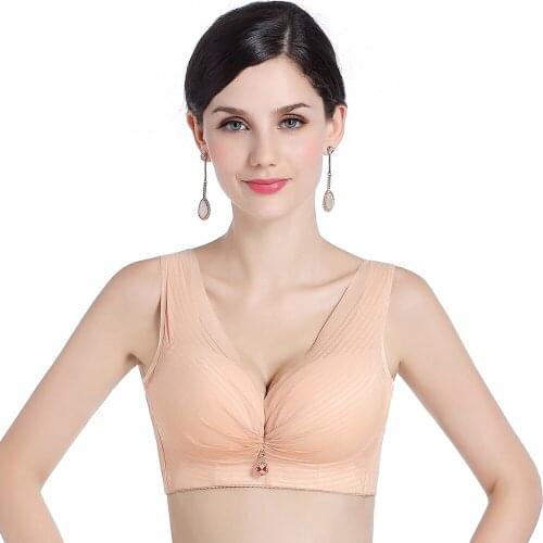 Nessayoo No Rims Sleep Gather thin big size super large to increase anti-drooping Plus Size 52 CDE 120CDE bras women underwears