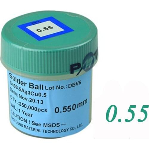 0.55mm 250k Lead-free for BGA Reworking BGA Reballing Soldering Balls