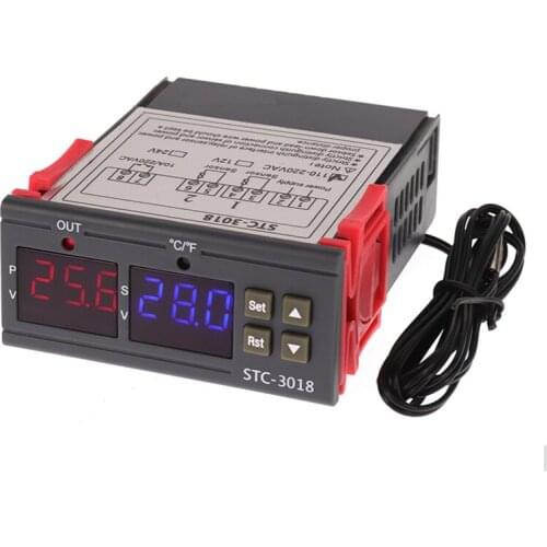 1pcs STC-3018 LED Digital Temperature Controller Thermostat Thermoregulator Incubator 12V 24V 110V 220V
