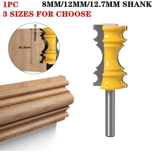 1pc 8mm Shank Large Elaborate Chair Rail Molding Wood Router Bit Line knife Tenon Cutter for Woodworking Tools