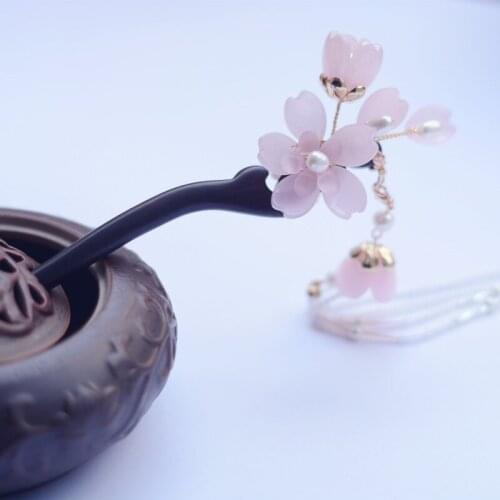 1pcs Hairpin WomeNs Ancient Style Flower Tassel Step Shake Daily for Hanfu Hair Accessories Hair Stick Women Girl Gift