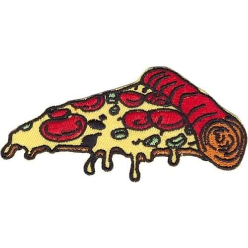 10pcs/lot Pizza Food Embroidery Patches Red Yellow Backpack Clothing Decoration Accessories Diy Iron Heat Transfer Applique