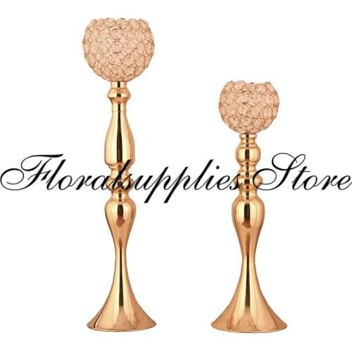 10PCS wholesale crystal candle holder Table Centerpiece Wedding Decoration Holiday Home Decoration 43cm 53cm Tall