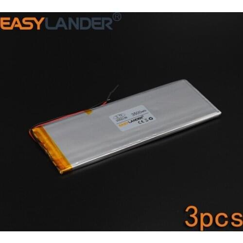 3pcs/Lot 3.7V 3500mAh 3552136 Rechargeable li Polymer Li-ion Battery For Bluetooth Notebook Tablet PC electronics safety lamp