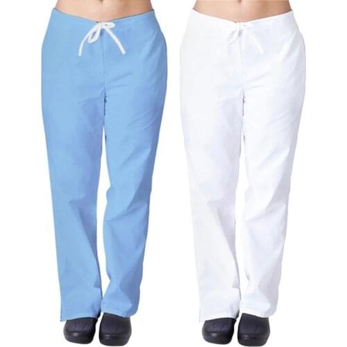 3XL Nursing Uniform Nursing Pants Scrubs Trousers Solid Women Clinic Uniforms Flare Leg Pant with Pocket Ladies Work Clothes