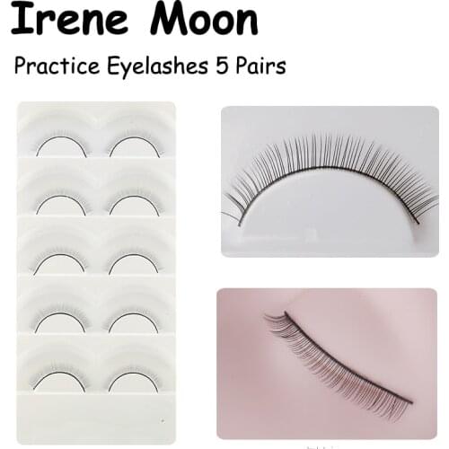 5 Pairs Professional False Eyelashes Training Lashes Practicing Teaching Fake Lashes Eyelashes Extension Application Tools