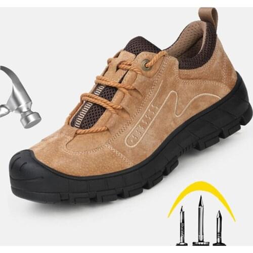 Anti-smashing puncture-proof steel toe work boots light comfortable genuine leather safety shoes Indestructible protective shoes