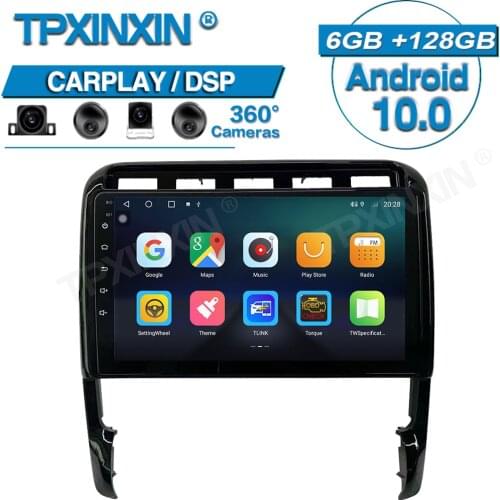 2 DIN 6+128G Android 10 Autoradio For Porsche Cayenne 2002-2010 Car Multimedia Player Car Stereo Wifi BT Tape Recorder