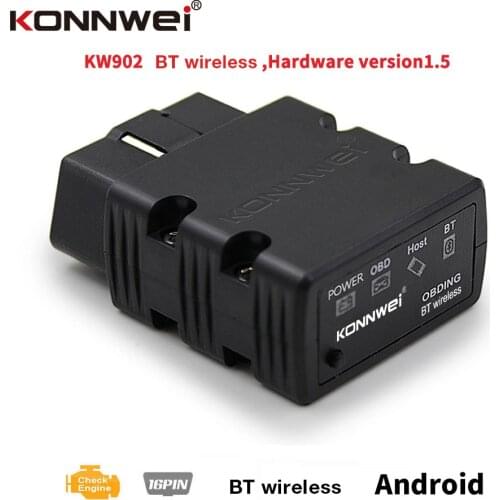 KONNWEI KW902 ELM327 Bluetooth V1.5 OBD2 Scanner Auto Scanner MINI ELM 327 OBD 2 OBDII KW902 Code Reader for Android Phone