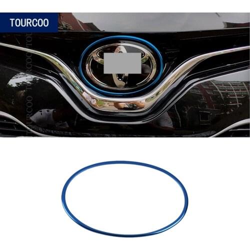 Car Styling Front Logo Ring Circle Frame Trim Cover Sticker for Toyota Camry 2018 2019