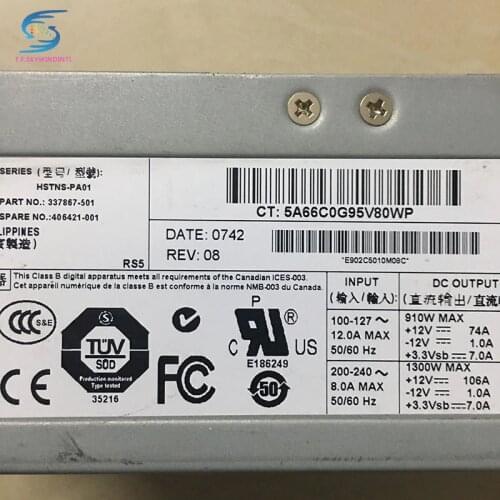 1300w server PSU power supply 406421-001 337867-501 HSTNS-PA01 for DL580G3 580G4 ML570G3/570G4