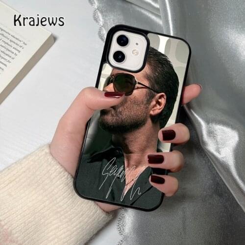 Krajews George Michael Smiling Portrait coque Phone Case for iPhone 12 mini 5 6S 7 8 PLUS X XS XR 11 PRO MAX SE 2020 Cover Shell