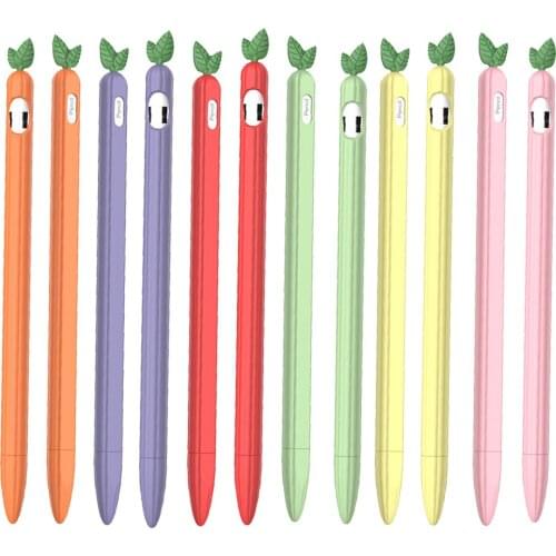 Cute Fruit Silicone Protective Pencil Case Cap Holder Soft for Apple Pencil 1 2 Anti-scratch Non-slip Cover Accessories