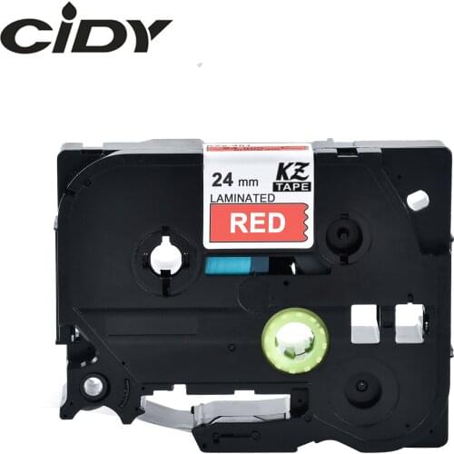 Cidy 10pcs compatible tze455 Tze-455 Tze 455 TZ455 TZ 455 White on Red Laminated label ribbon cassette for brother printer