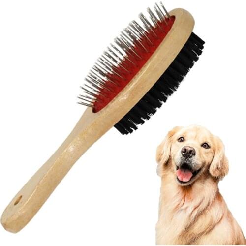 Double Sided Pet Grooming Brush Groomer Cat Dog Hair Fur Bristle Soft Brush Comb Tidy Daily Use Clean Loose Fur and Dirt 896B