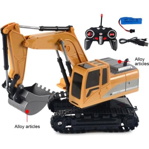 Simulation Charging Remote Control Engineering Display Mold Car Model Children Educational Toys Gradient Lights Gifts