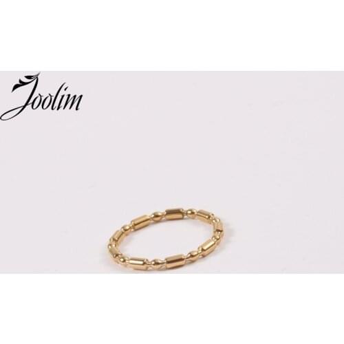 Joolim High End 18K Gold PVD Symple Fine Beads Rings for Women Stainless Steel Jewelry Wholesale